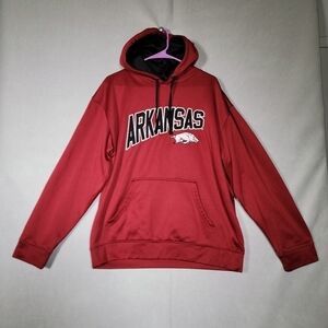 Majestic Section 101 Arkansas Razorbacks Embroidered Hoodie Size Large